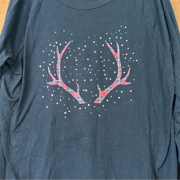 Victorias Secret Womens Sleep Shirt Black Holiday Large Long Sleeve Lightweight - Picture 5 of 11